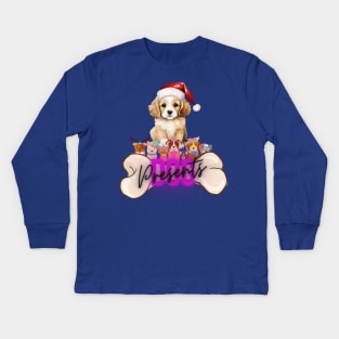 Puppy Christmas Kids Long Sleeve T-Shirt